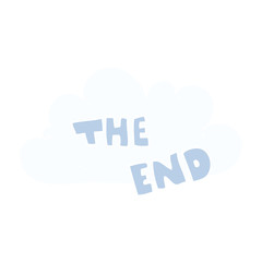 flat color illustration of a cartoon The End symbol