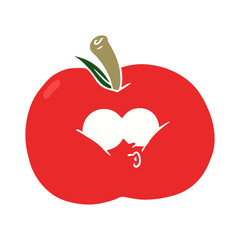 flat color style cartoon apple