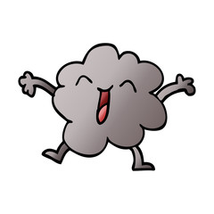 cartoon doodle happy grey cloud