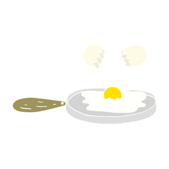 frying flat color illustration of a cartoon egg