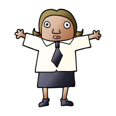 cartoon doodle school girl