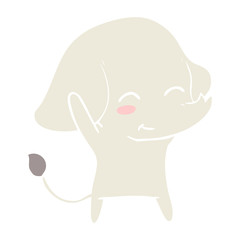 cute flat color style cartoon elephant