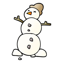 cartoon doodle snowman