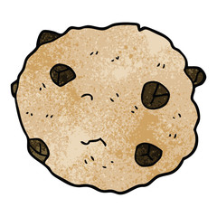 cartoon doodle chocolate chip cookie