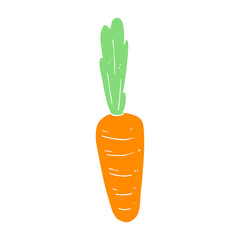 flat color illustration of a cartoon carrot