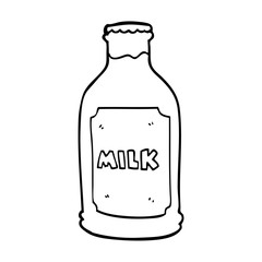 line drawing cartoon chocolate milk