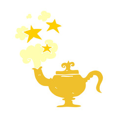 cartoon doodle magic lamp