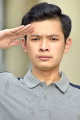 Obraz premium Chinese Male Saluting
