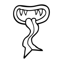 line drawing cartoon halloween mouth