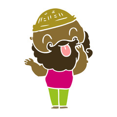 man with beard sticking out tongue
