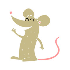 flat color illustration of a cartoon mouse