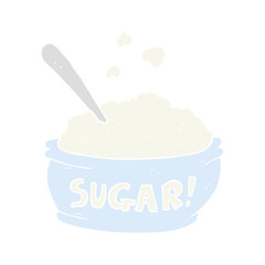 flat color illustration of a cartoon sugar bowl