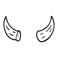 line drawing cartoon horns