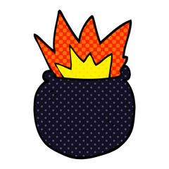 cartoon doodle exploding cauldron