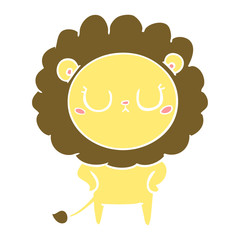 flat color style cartoon lion