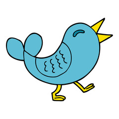 cartoon doodle bluebird