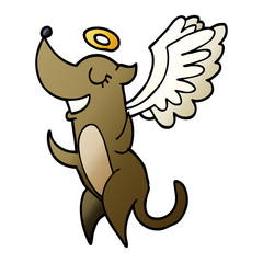 cartoon doodle angel dog