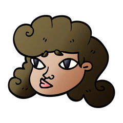 cartoon doodle female face
