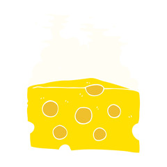 flat color illustration of a cartoon cheese