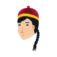 head of chinese man avatar character