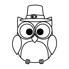 owl with pilgrim hat
