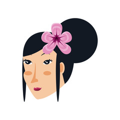 head of geisha woman avatar character