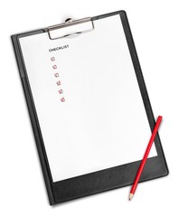 Blank Clipboard with Checklist and Pencil