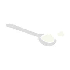 flat color illustration of a cartoon teaspoon of salt