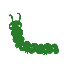 flat color style cartoon caterpillar