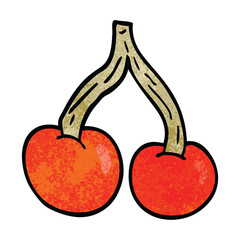 cartoon doodle bright cherries