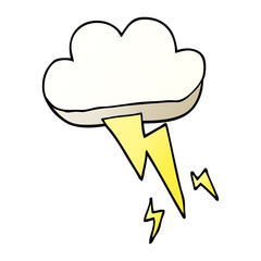 cartoon doodle thundercloud and lightning