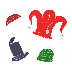 flat color illustration of a cartoon hat