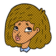 cartoon doodle face of a girl