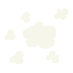 flat color illustration of a cartoon steam clouds