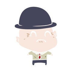 flat color style cartoon old businessman