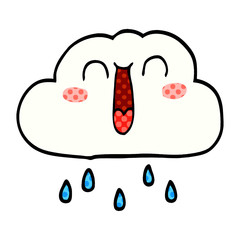 happy cartoon doodle rain cloud