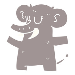 cartoon doodle standing elephant
