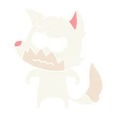 flat color style cartoon annoyed fox