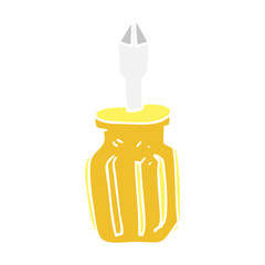 flat color illustration of a cartoon screwdriver