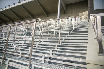 Metal product at the stadium for spectators seats