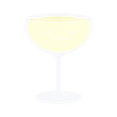flat color style cartoon glass of wine
