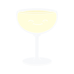 flat color style cartoon glass of wine