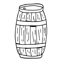 line drawing cartoon beer barrel