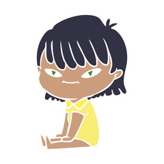 flat color style cartoon woman