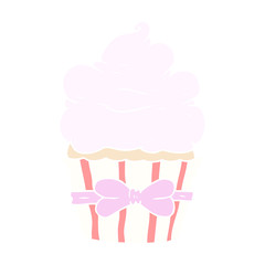 flat color style cartoon fancy cupcake