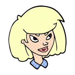 cartoon doodle face of a girl