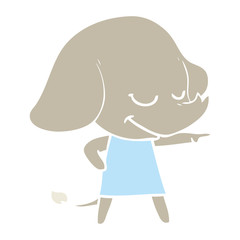 flat color style cartoon smiling elephant