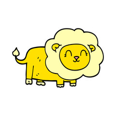 cartoon doodle happy lion