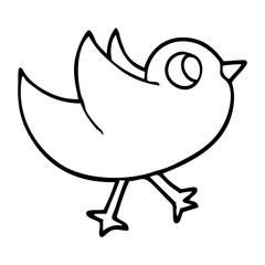 line drawing cartoon bird flapping wings