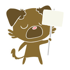 flat color style cartoon dog